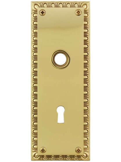 Ovolo Forged-Brass Back Plate with Keyhole in Polished Brass.